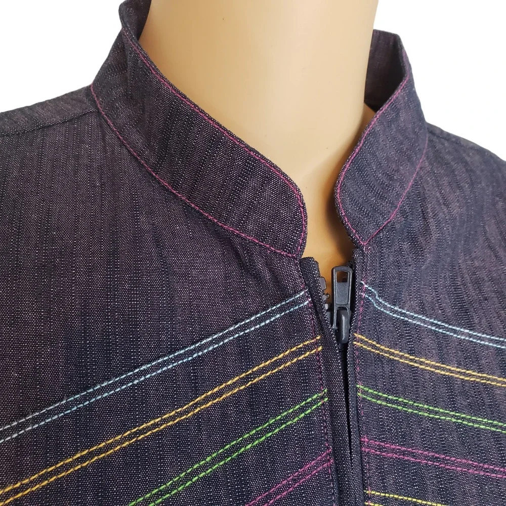 American‎ Girl On The Go Denim Jean Jacket Full Zip Pockets Button XL